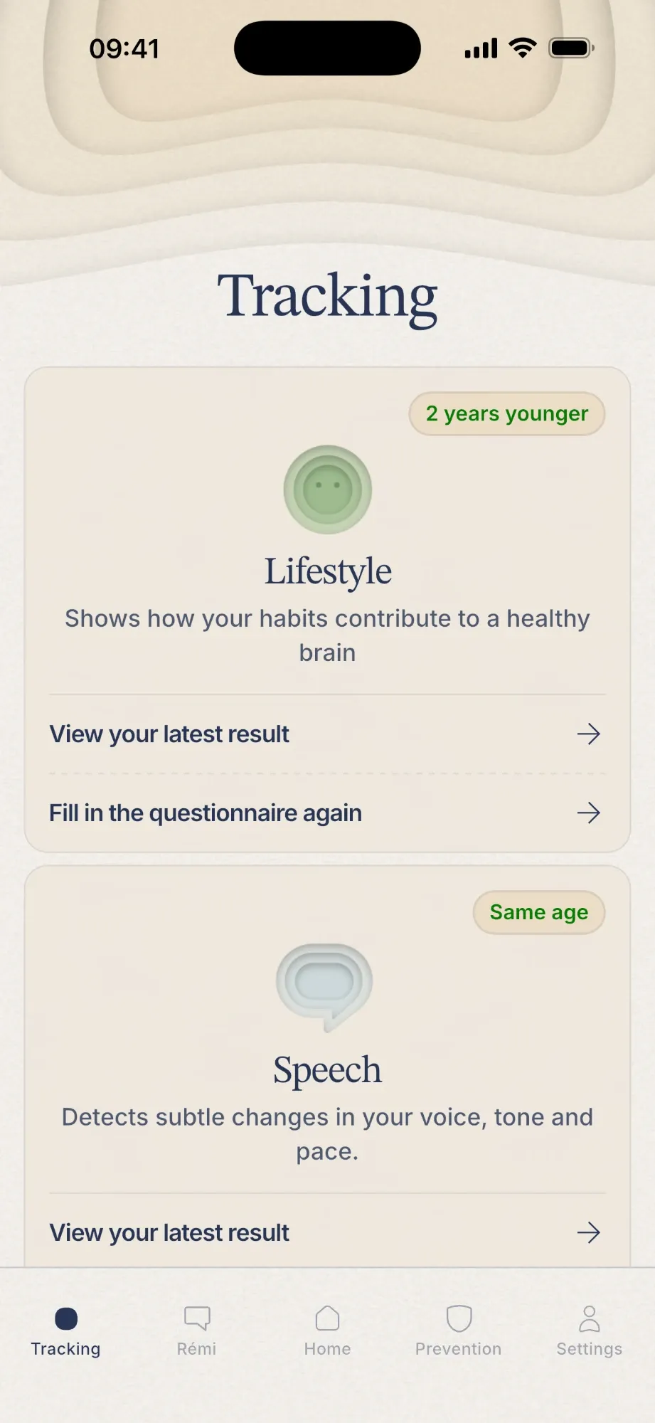 The overview of measurements in the Remind app.
