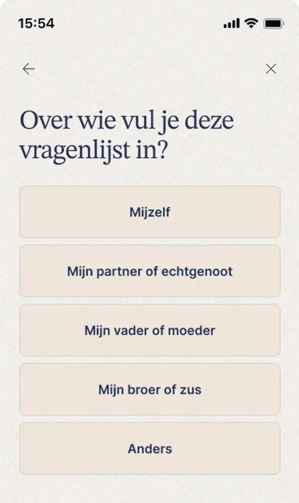 The Remind app showing the questionnaire about daily skills.