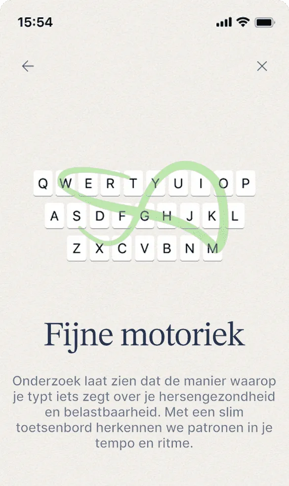 The Remind app showing the fine motor measurement taken through the keyboard.